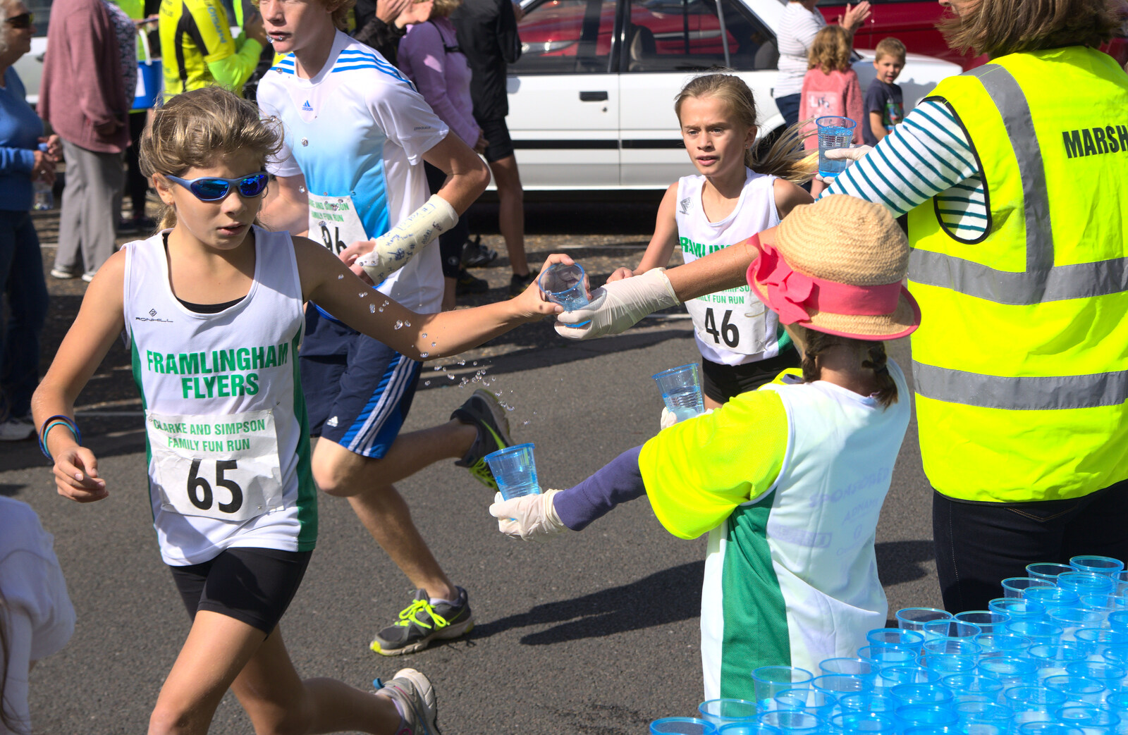 More water is thrown around than actually drunk from The Framlingham 10k Run, Suffolk - 31st August 2014