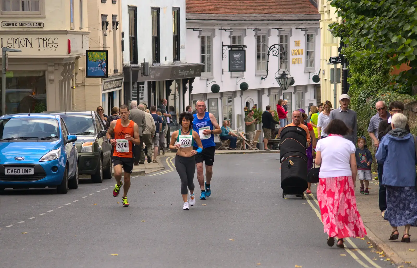 Runners up Church Street, from The Framlingham 10k Run, Suffolk - 31st August 2014