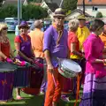 The Samba band have moved to the playing field, The Framlingham 10k Run, Suffolk - 31st August 2014