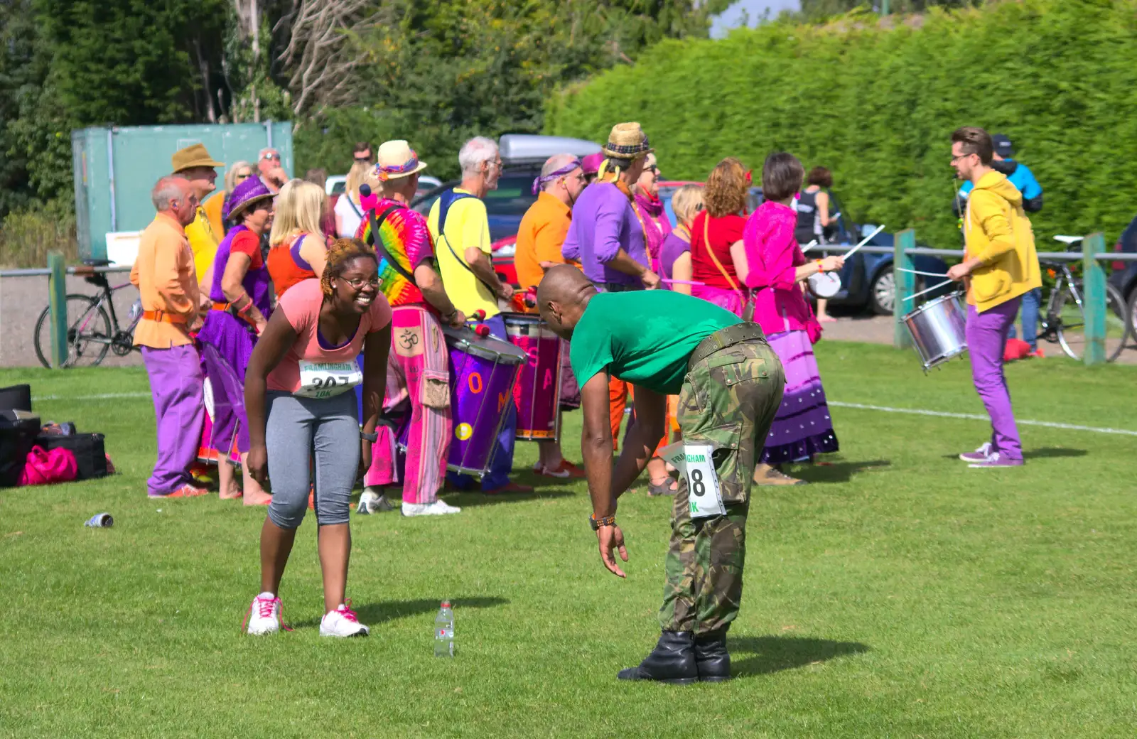 Some warm-down exercises, from The Framlingham 10k Run, Suffolk - 31st August 2014