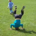 Fred does a hand/head-stand, The Framlingham 10k Run, Suffolk - 31st August 2014