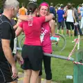 Isobel gets a hug from Katrina, The Framlingham 10k Run, Suffolk - 31st August 2014