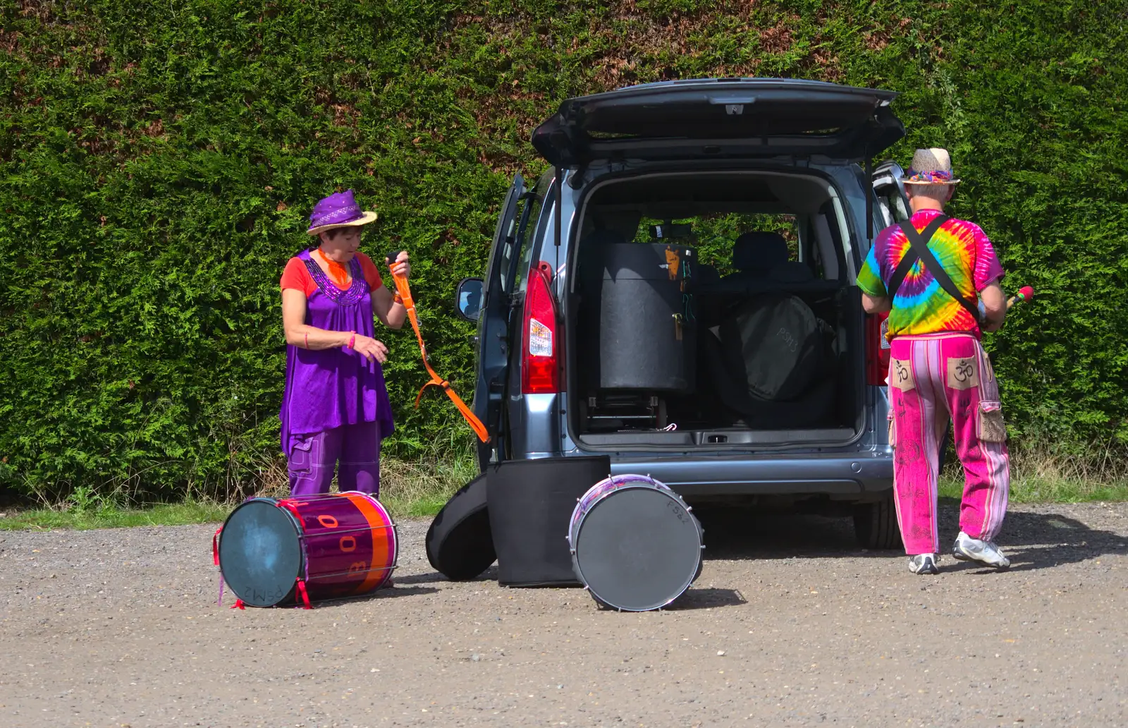 The band packs up, from The Framlingham 10k Run, Suffolk - 31st August 2014