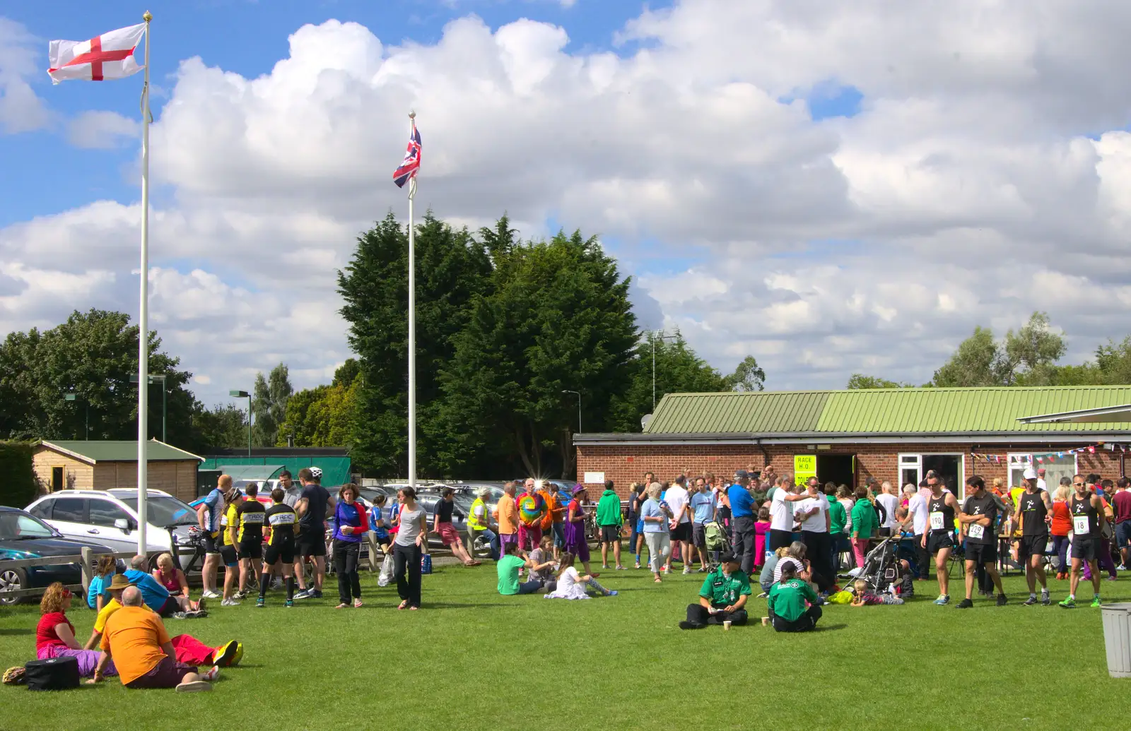 Activity on the playing field, from The Framlingham 10k Run, Suffolk - 31st August 2014