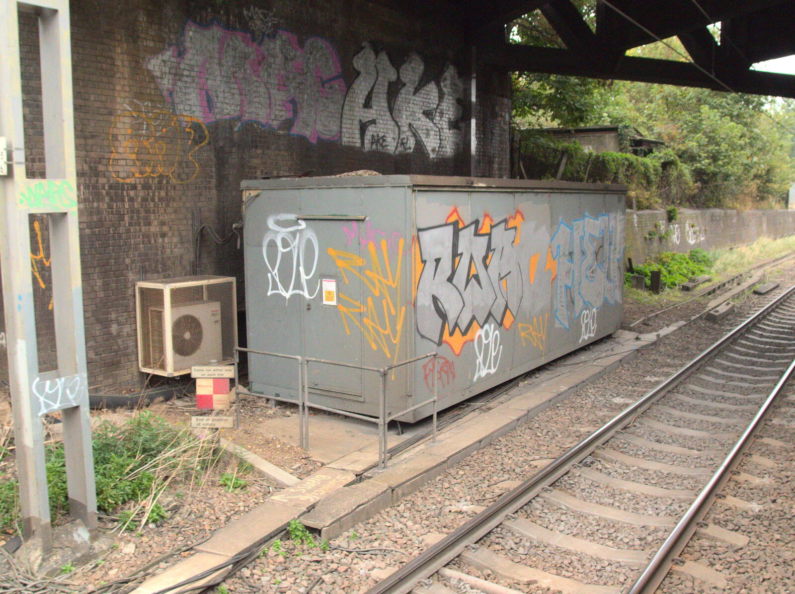Hard-to-catch under-the-bridge graffiti from Bike Rides and the BSCC at the Railway, Mellis and Brome, Suffolk - 18th September 2014