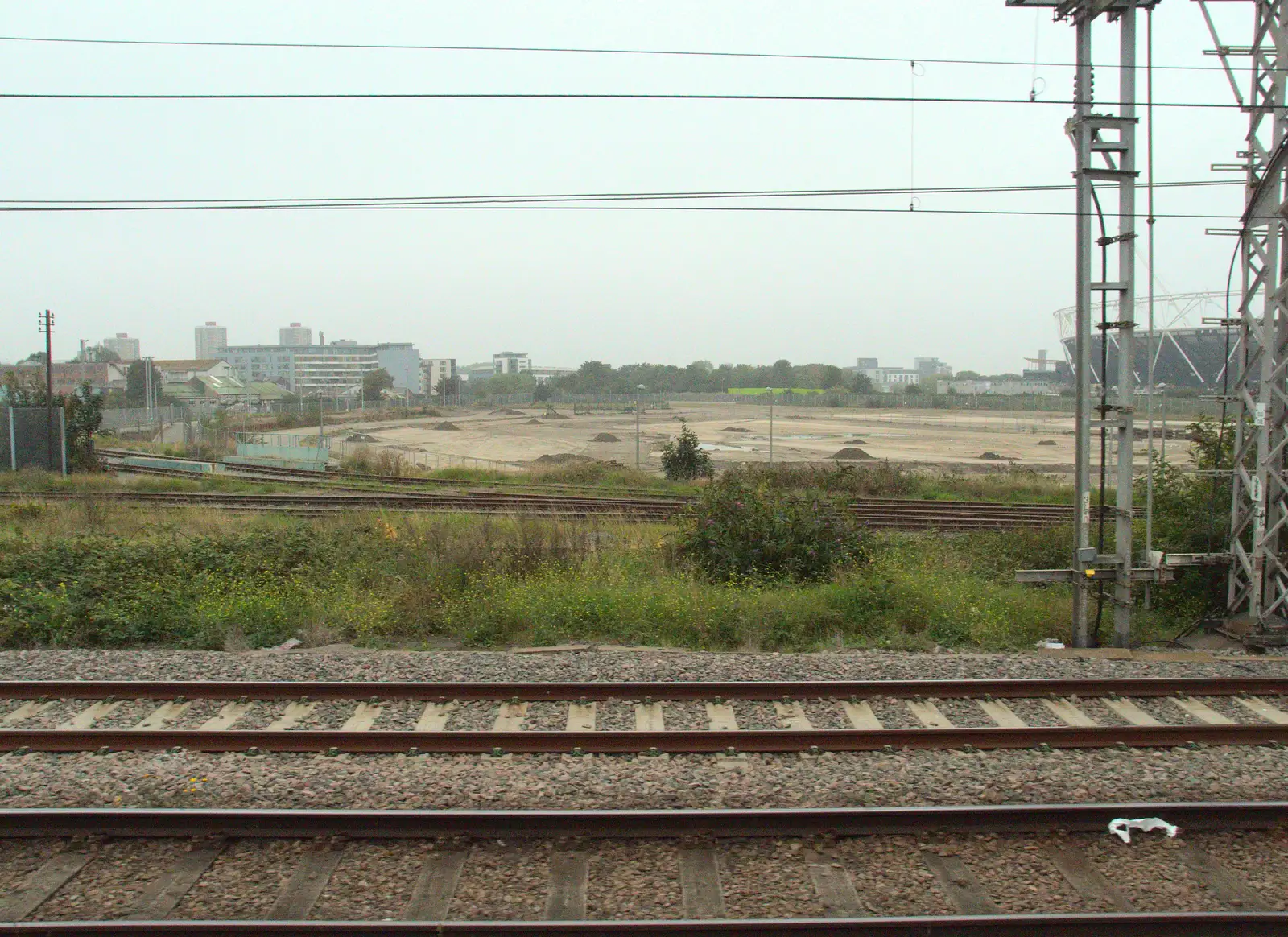 An area of wasteland near Olympic Park is cleared, from Bike Rides and the BSCC at the Railway, Mellis and Brome, Suffolk - 18th September 2014