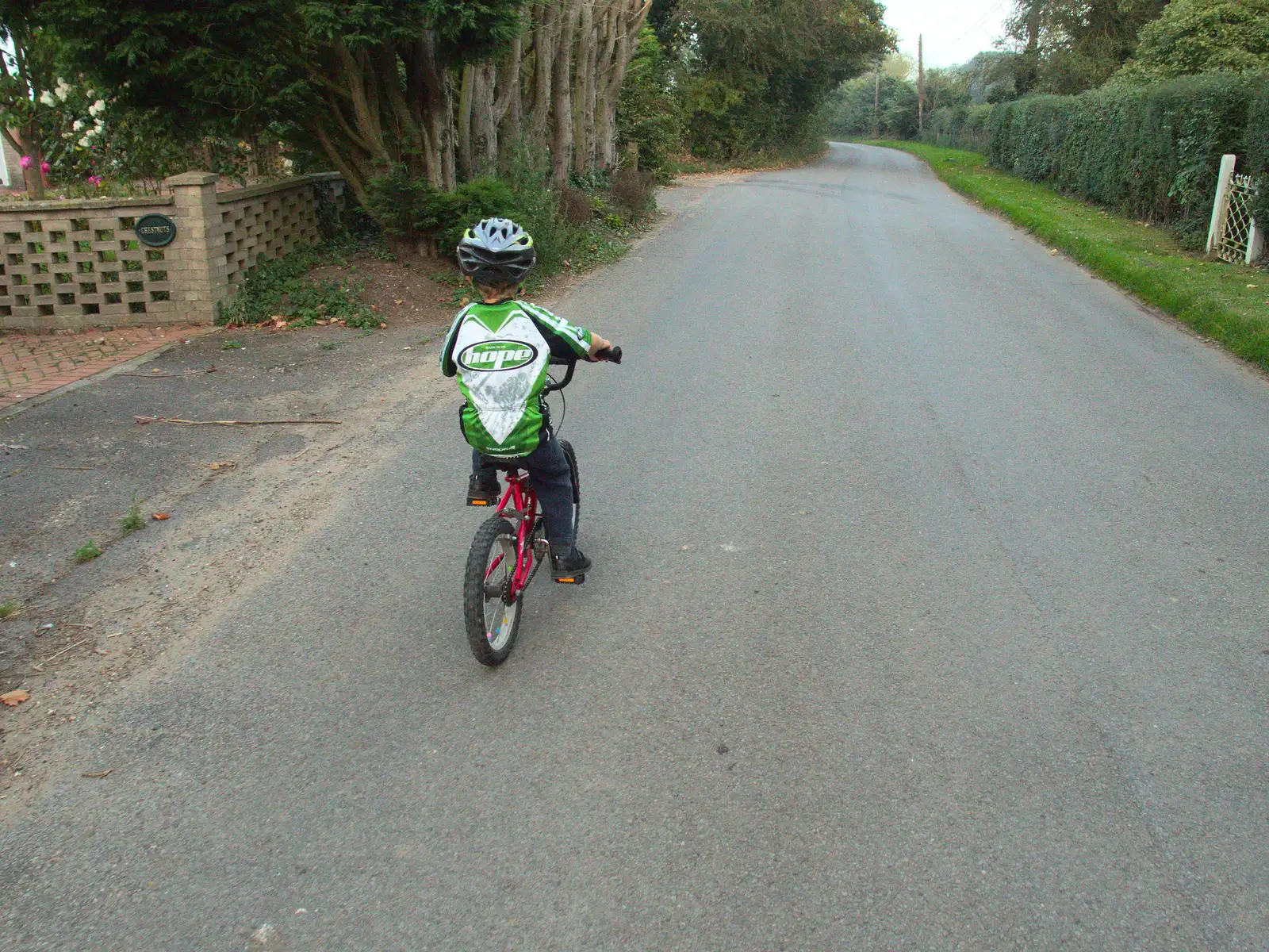 Fred's out on his fourth road ride, from Bike Rides and the BSCC at the Railway, Mellis and Brome, Suffolk - 18th September 2014