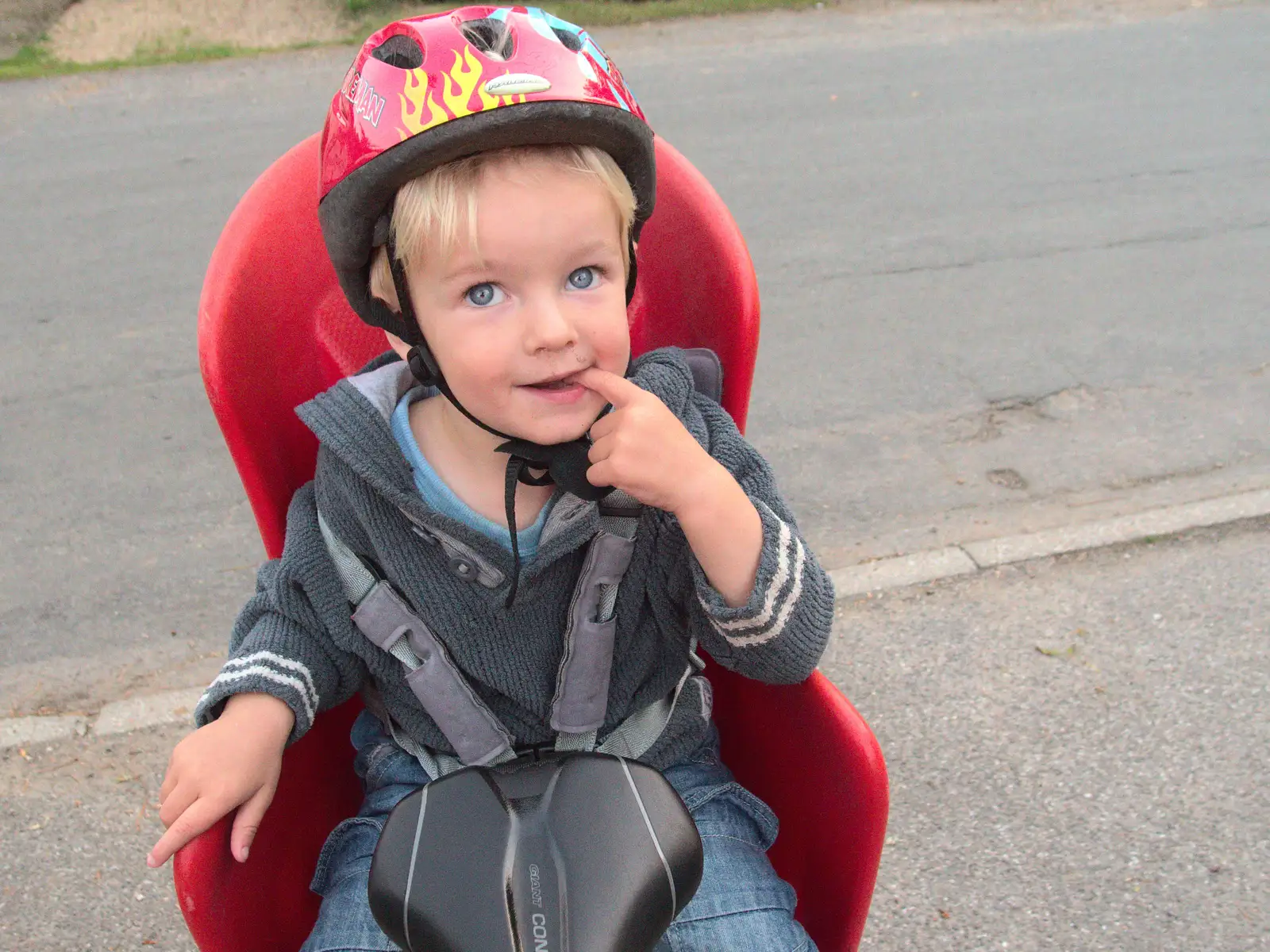 Harry looks a bit cheeky, from Bike Rides and the BSCC at the Railway, Mellis and Brome, Suffolk - 18th September 2014