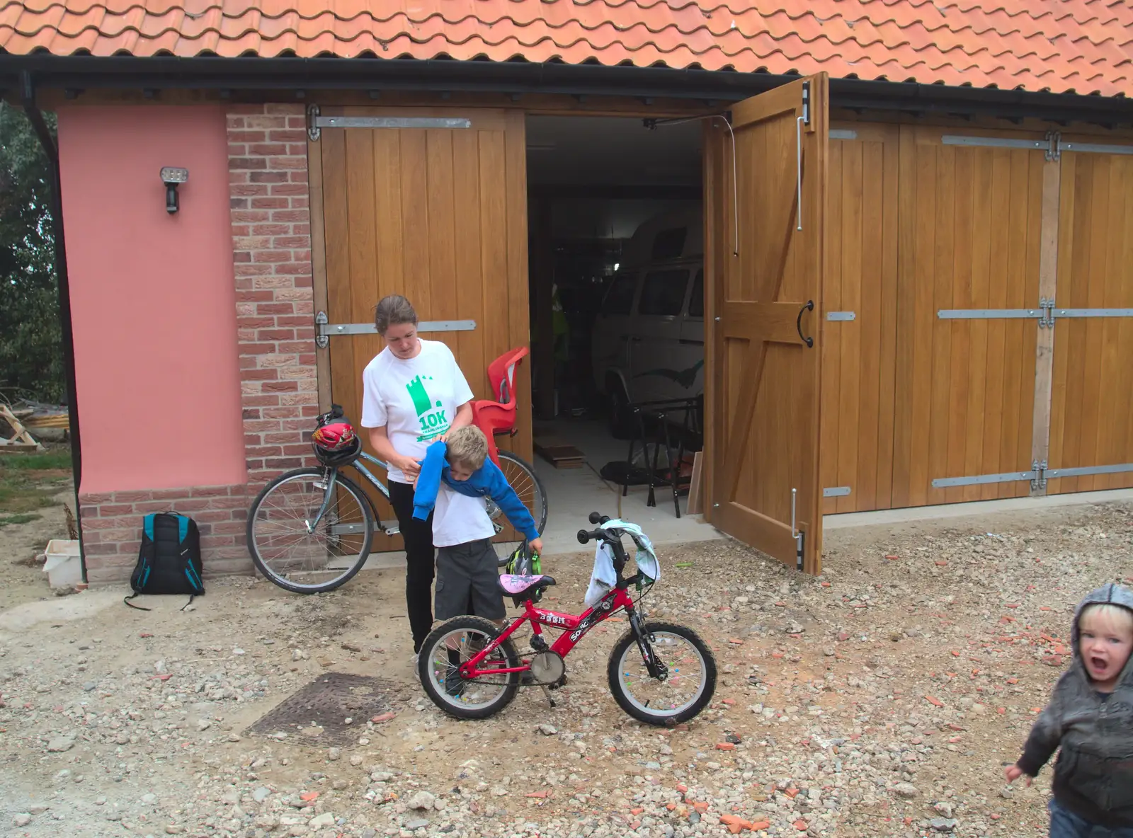 Fred is rugged up for another ride, from Bike Rides and the BSCC at the Railway, Mellis and Brome, Suffolk - 18th September 2014