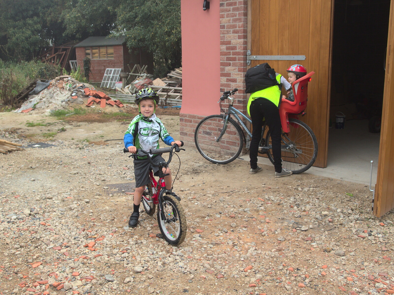 Fred's ready to ride from Bike Rides and the BSCC at the Railway, Mellis and Brome, Suffolk - 18th September 2014