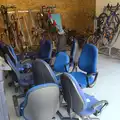 Old office chairs in the bike shed at work, New Railway and a Trip to Ikea, Ipswich and Thurrock - 19th September 2014