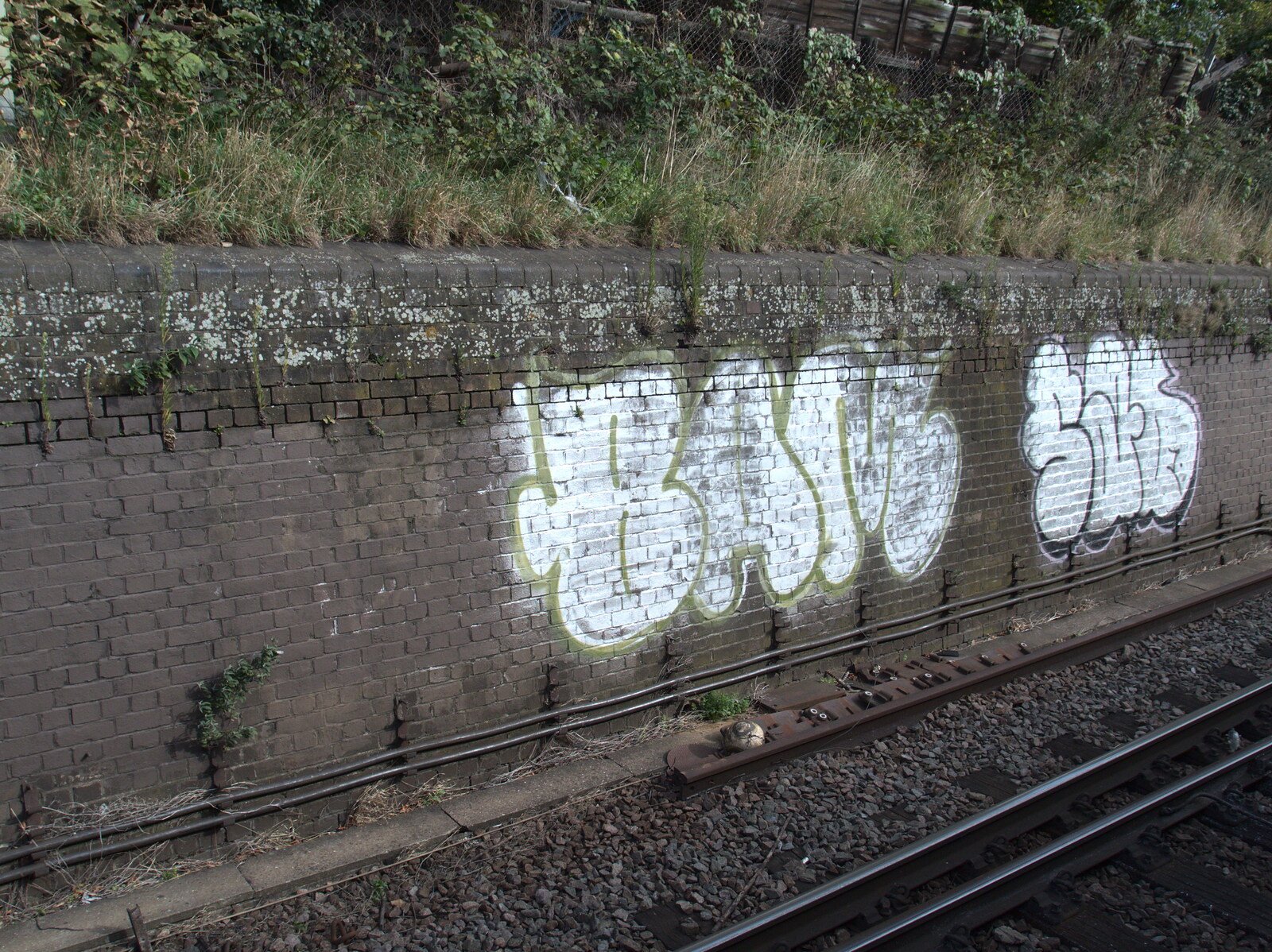 More silver graffiti near Seven Kings from New Railway and a Trip to Ikea, Ipswich and Thurrock - 19th September 2014