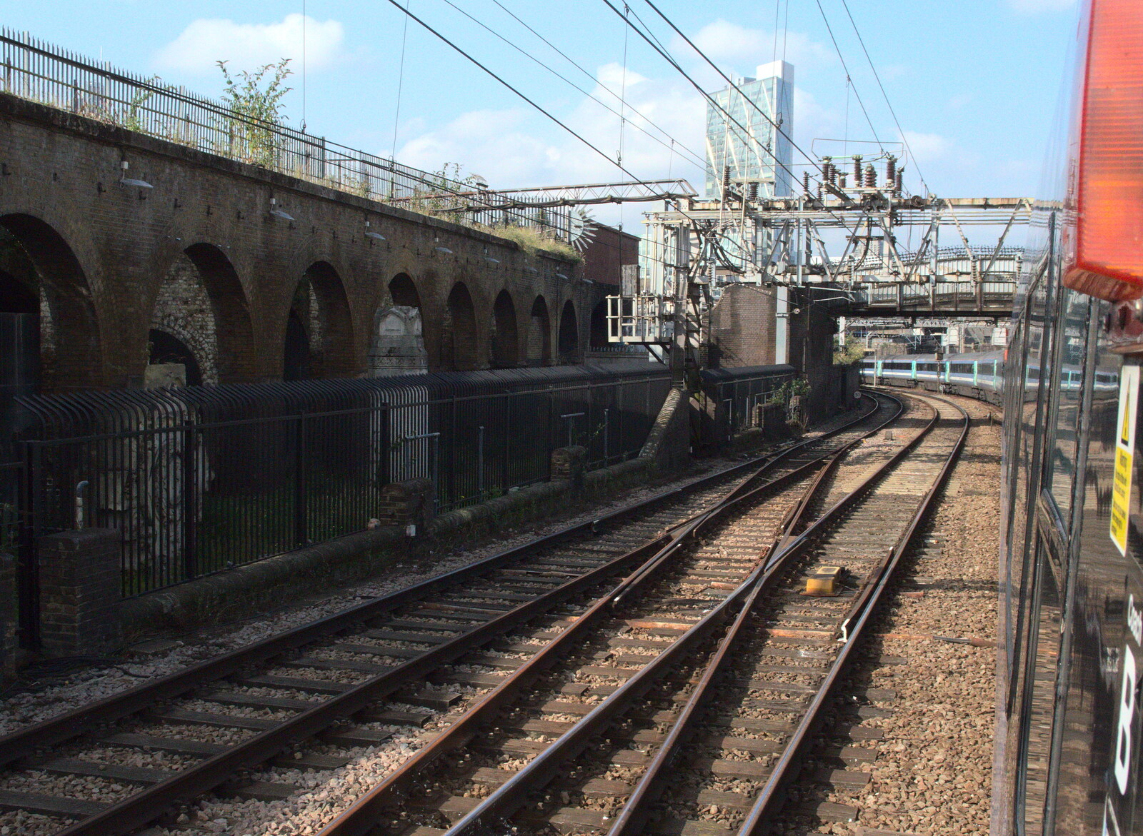 The train wends its way to Liverpool Street from New Railway and a Trip to Ikea, Ipswich and Thurrock - 19th September 2014