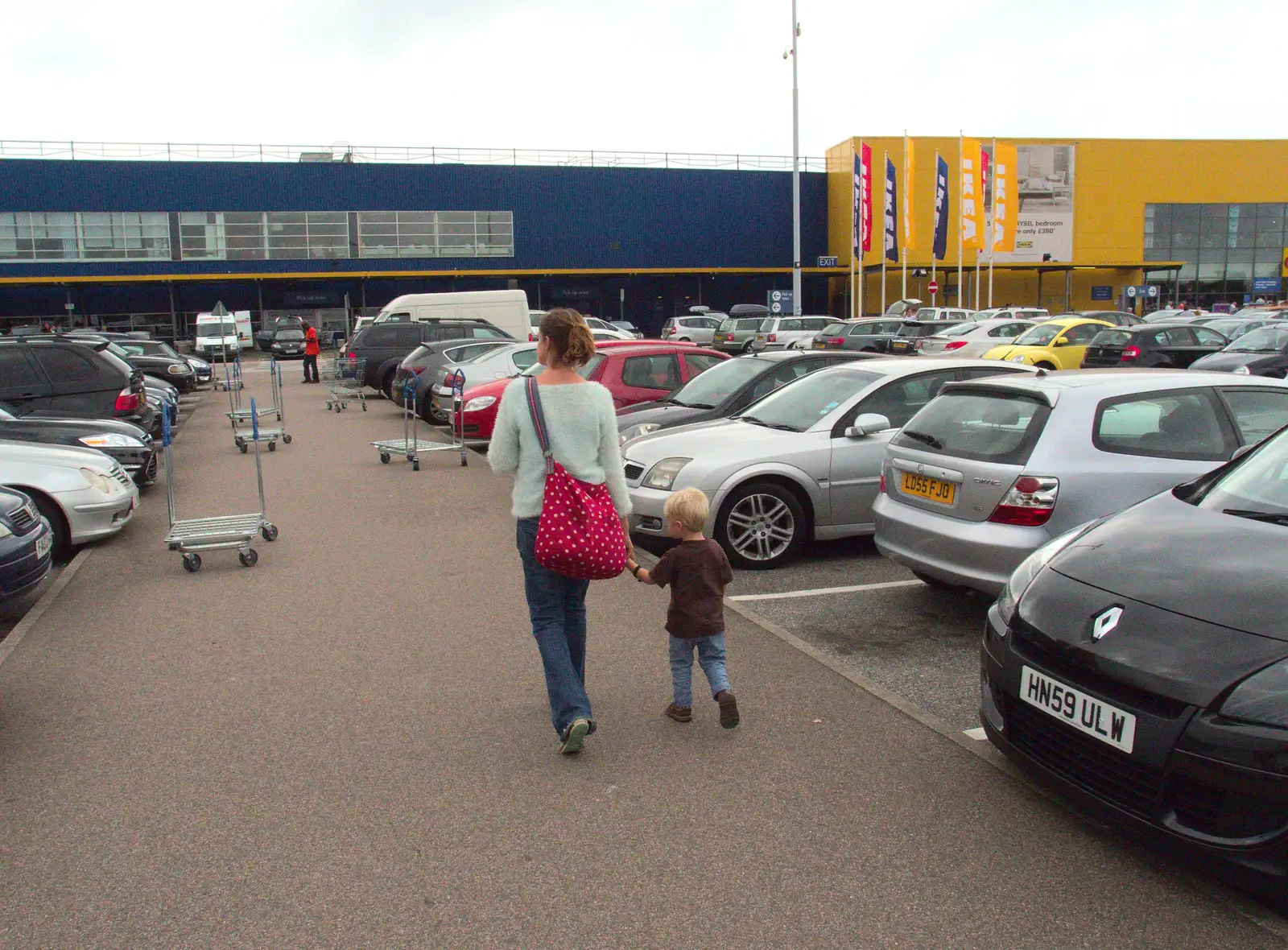 Isobel and Gabes head towards Ikea at Thurrock, from New Railway and a Trip to Ikea, Ipswich and Thurrock - 19th September 2014