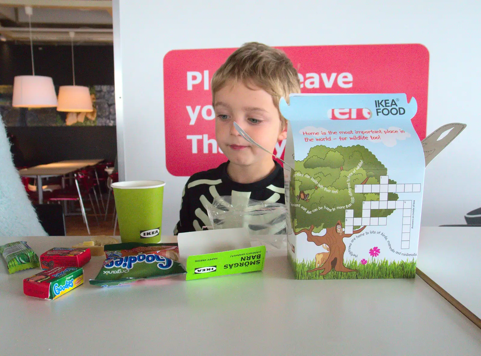 Fred considers his lunch kit, from New Railway and a Trip to Ikea, Ipswich and Thurrock - 19th September 2014