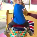 Fred looks round on the carousel, A Trip to Bressingham Steam Museum, Bressingham, Norfolk - 28th September 2014