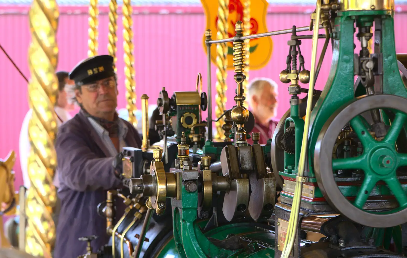 The carousel is under full steam power today, from A Trip to Bressingham Steam Museum, Bressingham, Norfolk - 28th September 2014