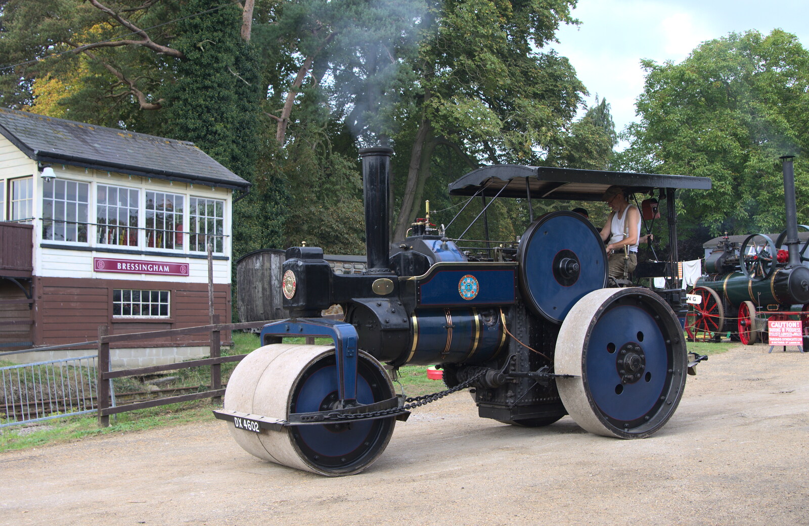 A steam traction engine trundles about from A Trip to Bressingham Steam Museum, Bressingham, Norfolk - 28th September 2014