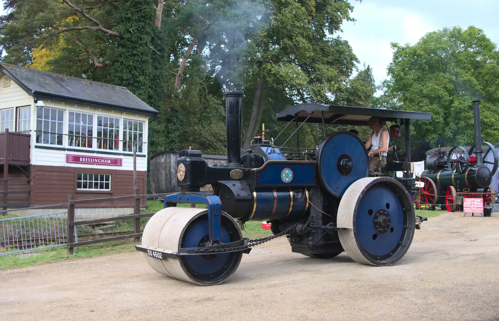 A steam traction engine trundles about, from A Trip to Bressingham Steam Museum, Bressingham, Norfolk - 28th September 2014