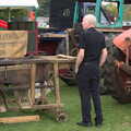 Grandad looks about old agricultural machinery, A Trip to Bressingham Steam Museum, Bressingham, Norfolk - 28th September 2014