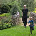 Fred runs ahead of Grandad in the gardens, A Trip to Bressingham Steam Museum, Bressingham, Norfolk - 28th September 2014