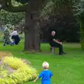 Harry runs towards Grandad, A Trip to Bressingham Steam Museum, Bressingham, Norfolk - 28th September 2014