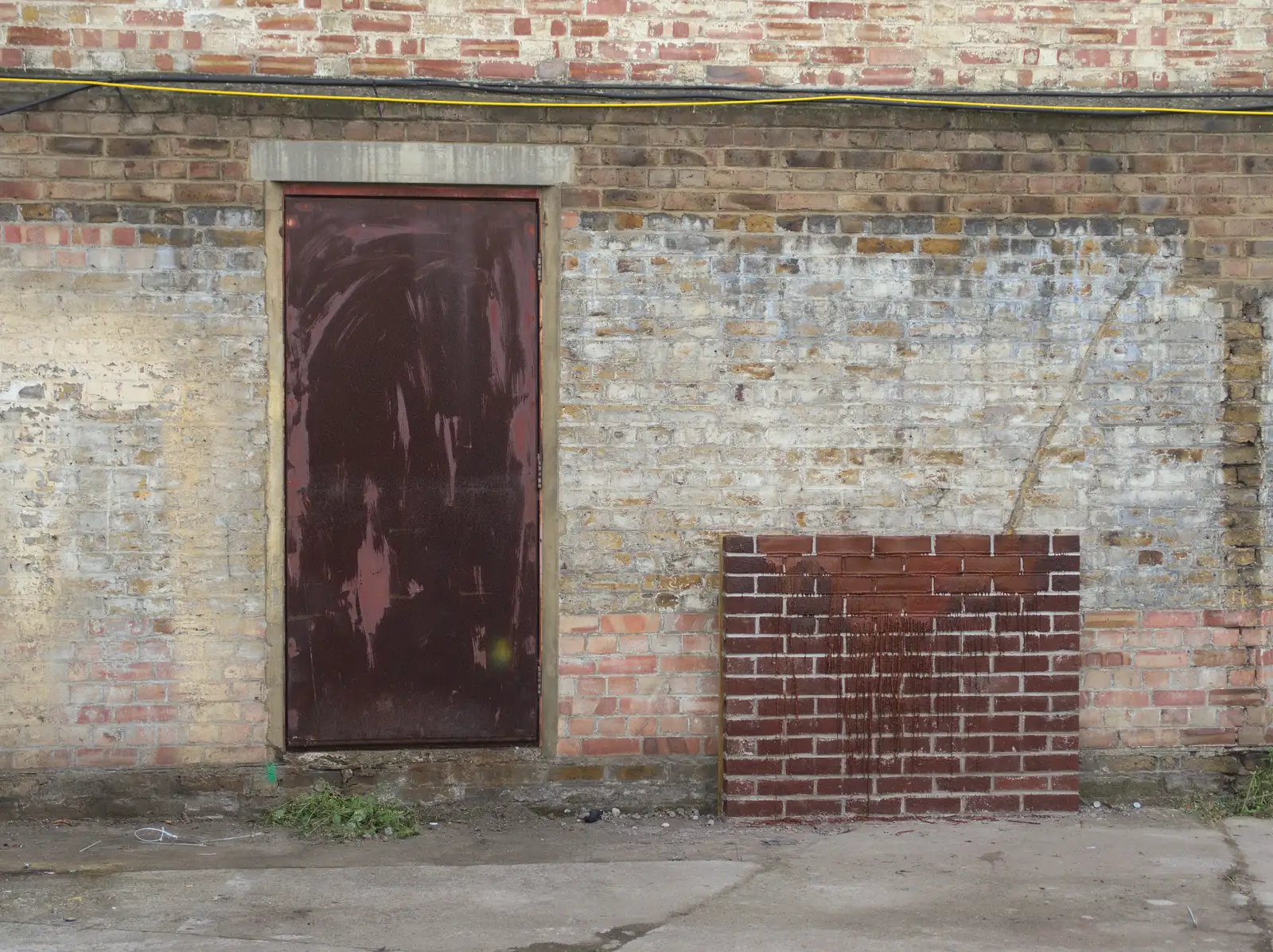 A small wall of wax bricks, from A House Built of Wax and Diss Randomness, Southwark Street, London - 30th September 2014