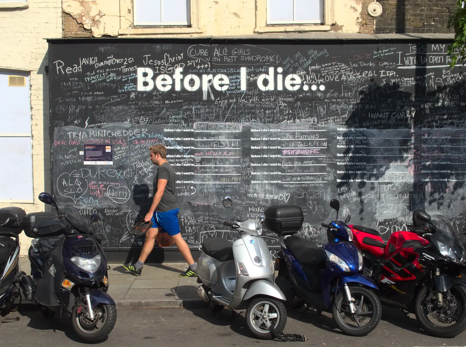 Amusing stuff on the Before I Die board , from A House Built of Wax and Diss Randomness, Southwark Street, London - 30th September 2014