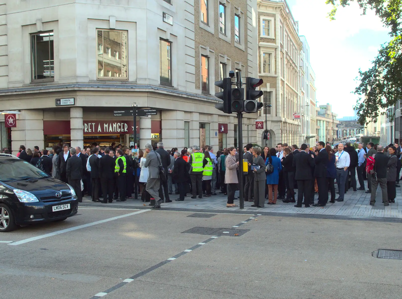 There's been a fire alarm on Cannon Street, from A House Built of Wax and Diss Randomness, Southwark Street, London - 30th September 2014