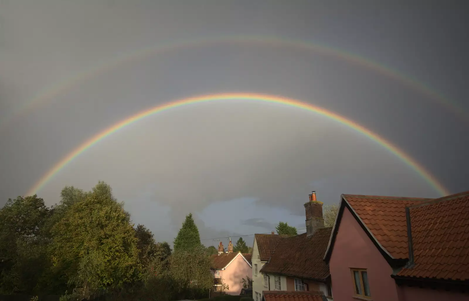 An amazing double rainbow occurs, from On The Beach Again, Southwold, Suffolk - 12th October 2014