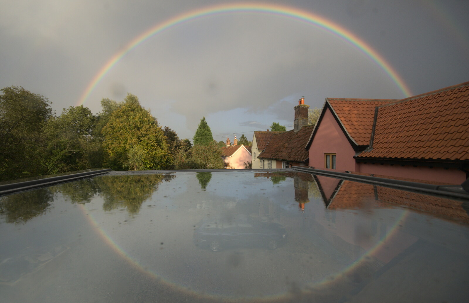 A rainbow reflected in an open Velux window from On The Beach Again, Southwold, Suffolk - 12th October 2014