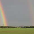 The double rainbow lands in the field out the back, On The Beach Again, Southwold, Suffolk - 12th October 2014