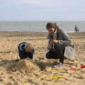 Harry digs a hole, On The Beach Again, Southwold, Suffolk - 12th October 2014