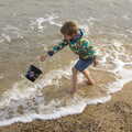 Fred gets water from the sea, On The Beach Again, Southwold, Suffolk - 12th October 2014