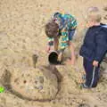 Building sandcastles, On The Beach Again, Southwold, Suffolk - 12th October 2014