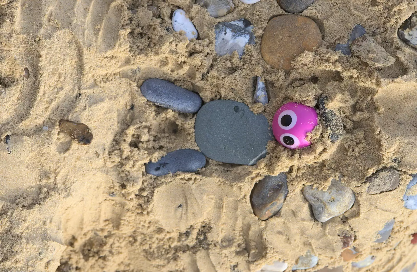 Fred makes some sort of sand creature, from On The Beach Again, Southwold, Suffolk - 12th October 2014