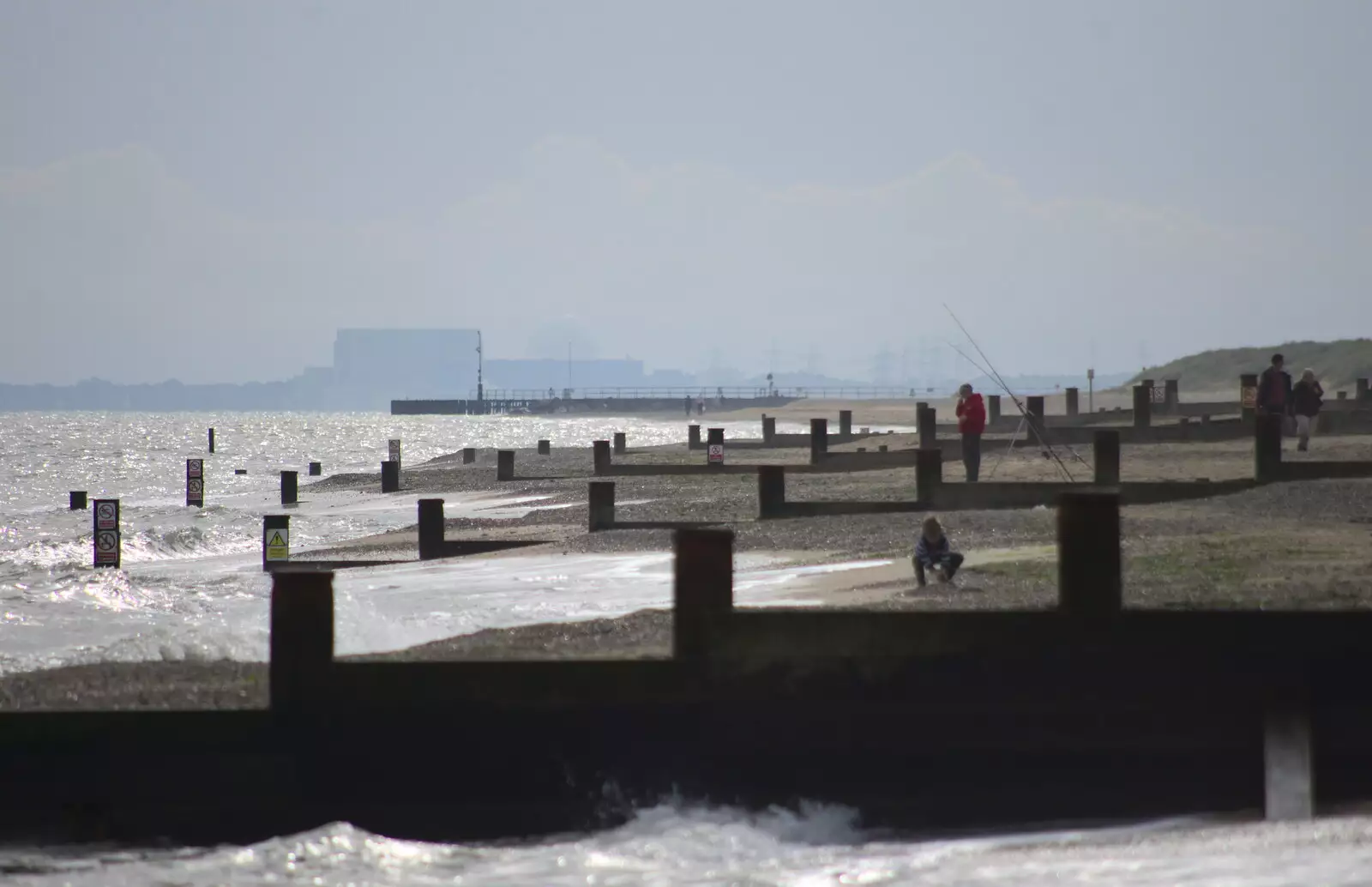 Looking down over the goynes towards Sizewell, from On The Beach Again, Southwold, Suffolk - 12th October 2014