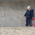 Harry pokes the sand with a spade, On The Beach Again, Southwold, Suffolk - 12th October 2014