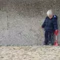 Harry pokes the sand with a spade, On The Beach Again, Southwold, Suffolk - 12th October 2014