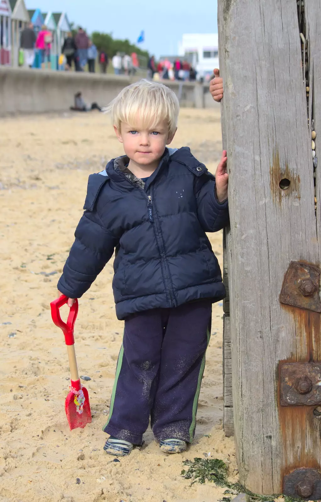 Harry on the beach, from On The Beach Again, Southwold, Suffolk - 12th October 2014