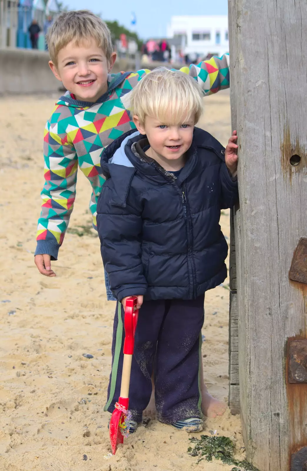 Fred and Harry - The Boys, from On The Beach Again, Southwold, Suffolk - 12th October 2014