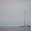 A yacht motors up the coast, On The Beach Again, Southwold, Suffolk - 12th October 2014