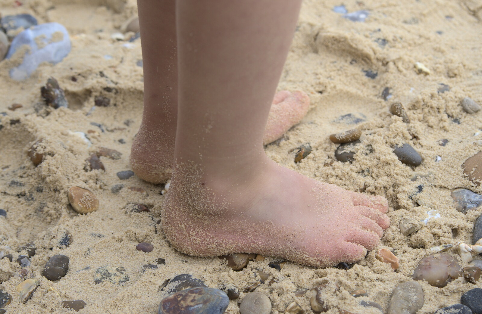 Harry's feet in the sand from On The Beach Again, Southwold, Suffolk - 12th October 2014