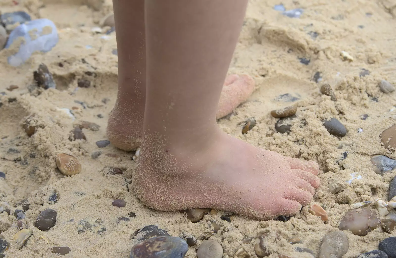 Harry's feet in the sand, from On The Beach Again, Southwold, Suffolk - 12th October 2014