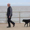 A bloke with his dog, On The Beach Again, Southwold, Suffolk - 12th October 2014