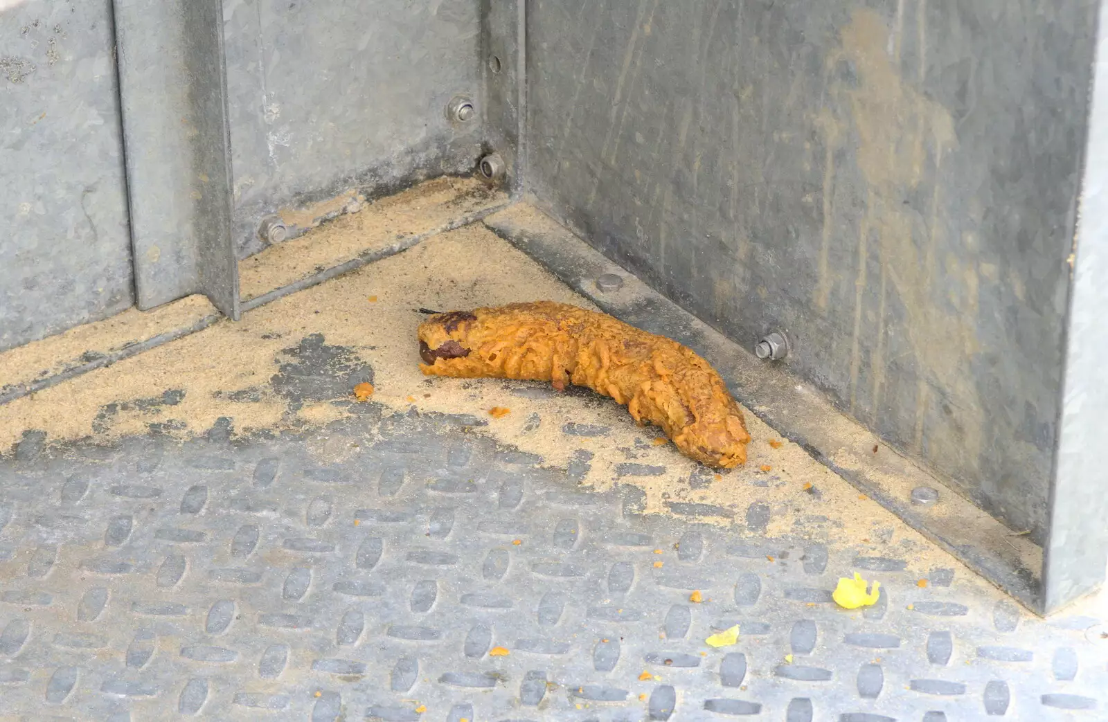 A battered sausage looks like a deep-fried poo, from On The Beach Again, Southwold, Suffolk - 12th October 2014