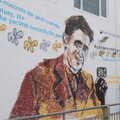 A large mural of local resident George Orwell, On The Beach Again, Southwold, Suffolk - 12th October 2014