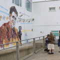 People look at the new George Orwell mural, On The Beach Again, Southwold, Suffolk - 12th October 2014