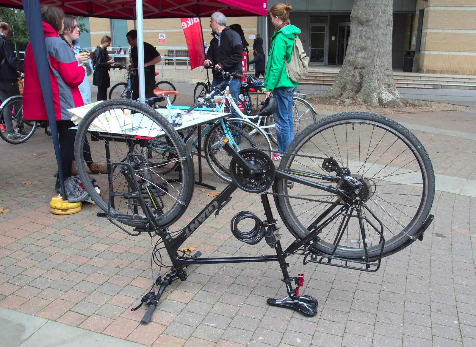 Nosher's bike gets marked by the Met Police, from (Very) Long Train (Not) Running, Stowmarket, Suffolk - 21st October 2014