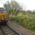 Class 57 57303 rumbles by, (Very) Long Train (Not) Running, Stowmarket, Suffolk - 21st October 2014